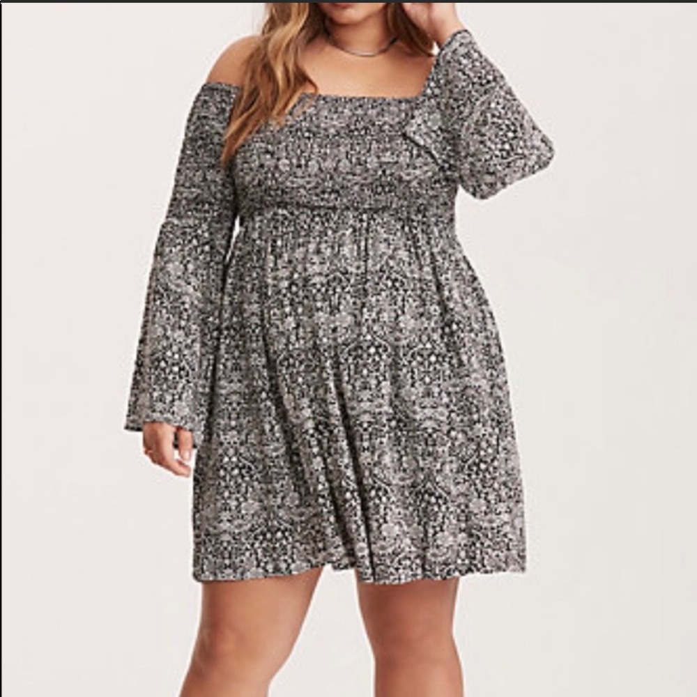 Torrid off the shoulder smock dress